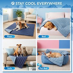 PetAmi Indoor Premium Q-MAX Cold Sofa Couch Cover Dog & Cat Cooling Mat, Navy/Dusty Blue, Medium slide 2 of 8