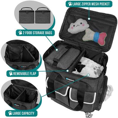Show full view: PetAmi Pet Supplies Organizer Tote Dog & Cat Travel Bag, Charcoal slide 6 of 9