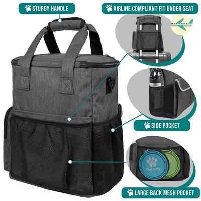 Show full view: PetAmi Pet Supplies Organizer Tote Dog & Cat Travel Bag, Charcoal slide 5 of 9