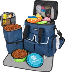 PetAmi Pet Supplies Organizer Tote Dog & Cat Travel Bag, Heather Navy