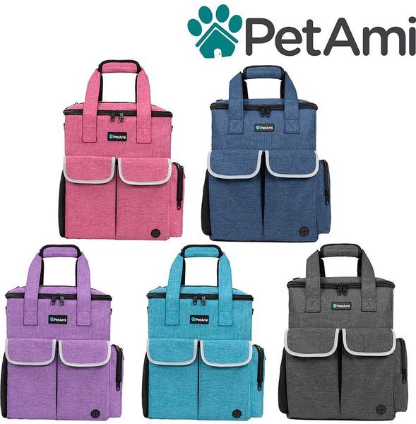 Show full view: PetAmi Pet Supplies Organizer Tote Dog & Cat Travel Bag, Heather Navy slide 7 of 8