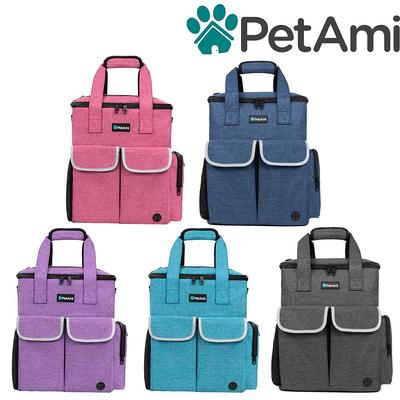 Show full view: PetAmi Pet Supplies Organizer Tote Dog & Cat Travel Bag, Heather Navy slide 8 of 9