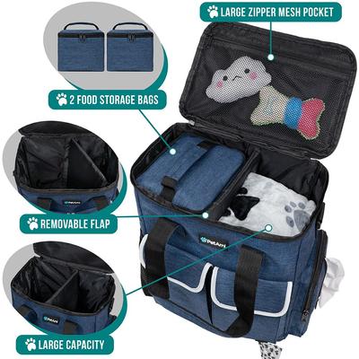 Show full view: PetAmi Pet Supplies Organizer Tote Dog & Cat Travel Bag, Heather Navy slide 6 of 9
