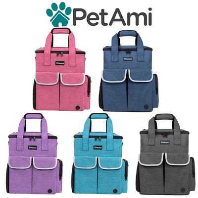 Show full view: PetAmi Pet Supplies Organizer Tote Dog & Cat Travel Bag, Heather Pink slide 7 of 8