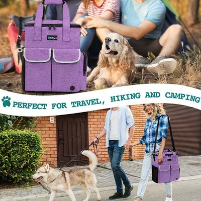 Show full view: PetAmi Pet Supplies Organizer Tote Dog & Cat Travel Bag, Heather Purple slide 6 of 8