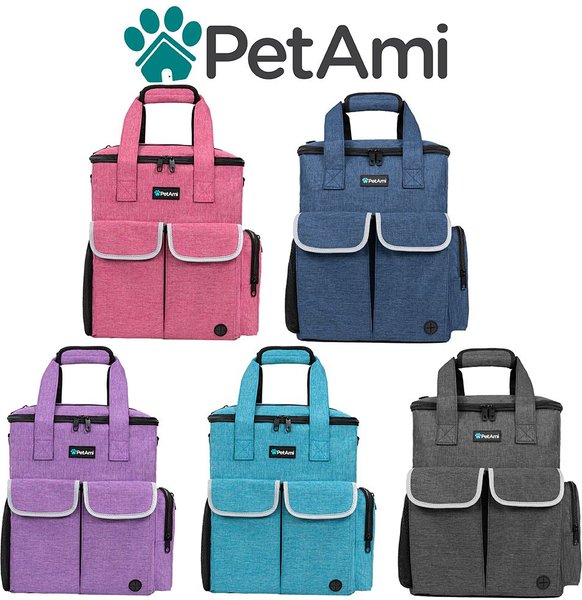 Show full view: PetAmi Pet Supplies Organizer Tote Dog & Cat Travel Bag, Heather Purple slide 7 of 8