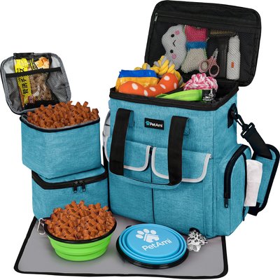 PetAmi PetAmi Pet Supplies Organizer Tote Dog & Cat Travel Bag, Sea Blue