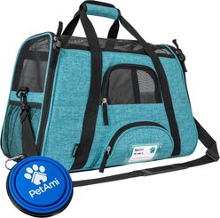 PetAmi Premium Airline Approved Soft-Sided Dog & Cat Travel Carrier, Heather Blue, Large