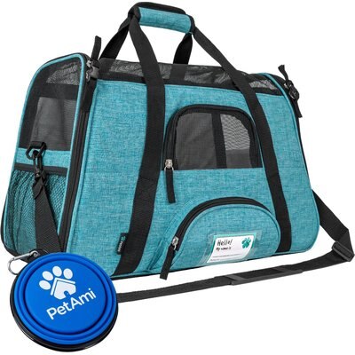 PetAmi PetAmi Premium Airline Approved Soft-Sided Dog & Cat Travel Carrier, Heather Blue, Large