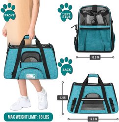 PetAmi Premium Airline Approved Soft-Sided Dog & Cat Travel Carrier, Heather Blue, Large slide 2 of 7