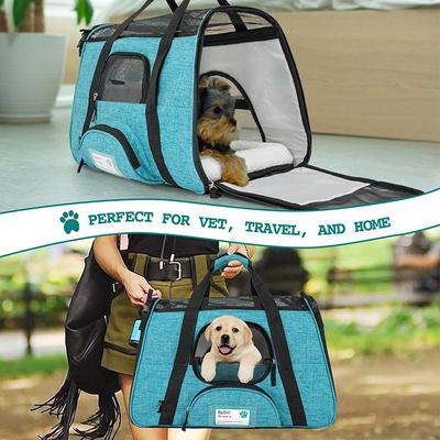 Show full view: PetAmi Premium Airline Approved Soft-Sided Dog & Cat Travel Carrier, Heather Blue, Large slide 8 of 10