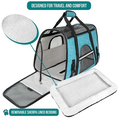 Show full view: PetAmi Premium Airline Approved Soft-Sided Dog & Cat Travel Carrier, Heather Blue, Large slide 5 of 10