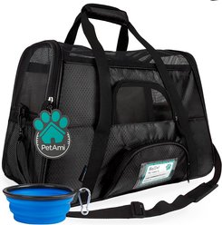 PetAmi Premium Airline Approved Soft-Sided Dog & Cat Travel Carrier, Black, Large slide 1 of 7