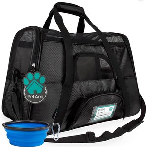 PetAmi Premium Airline Approved Soft-Sided Dog & Cat Travel Carrier, Black, Large