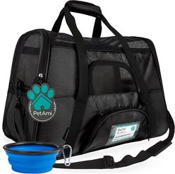 PetAmi Premium Airline Approved Soft-Sided Dog & Cat Travel Carrier, Black, Large