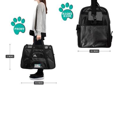 Show full view: PetAmi Premium Airline Approved Soft-Sided Dog & Cat Travel Carrier, Black, Large slide 3 of 10
