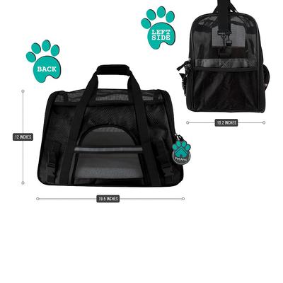 Show full view: PetAmi Premium Airline Approved Soft-Sided Dog & Cat Travel Carrier, Black, Large slide 4 of 10