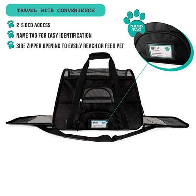 Show full view: PetAmi Premium Airline Approved Soft-Sided Dog & Cat Travel Carrier, Black, Large slide 6 of 10