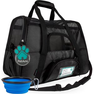 PetAmi Premium Airline Approved Soft-Sided Dog & Cat Travel Carrier, Black, Small