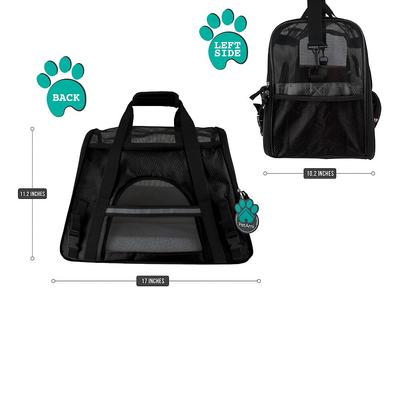 Show full view: PetAmi Premium Airline Approved Soft-Sided Dog & Cat Travel Carrier, Black, Small slide 3 of 9