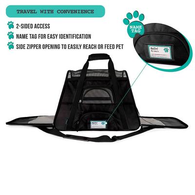 Show full view: PetAmi Premium Airline Approved Soft-Sided Dog & Cat Travel Carrier, Black, Small slide 5 of 9