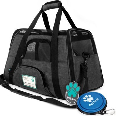 PetAmi PetAmi Premium Airline Approved Soft-Sided Dog & Cat Travel Carrier, Charcoal, Large