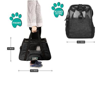 Show full view: PetAmi Premium Airline Approved Soft-Sided Dog & Cat Travel Carrier, Charcoal, Large slide 2 of 9
