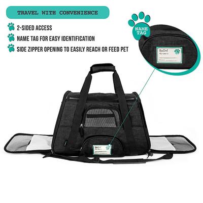 Show full view: PetAmi Premium Airline Approved Soft-Sided Dog & Cat Travel Carrier, Charcoal, Large slide 5 of 9