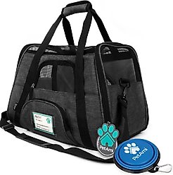 PetAmi Premium Airline Approved Soft-Sided Dog & Cat Travel Carrier, Charcoal, Small