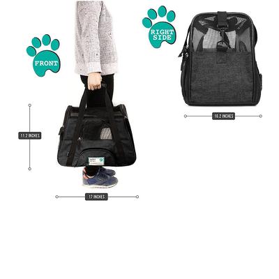 Show full view: PetAmi Premium Airline Approved Soft-Sided Dog & Cat Travel Carrier, Charcoal, Small slide 2 of 9