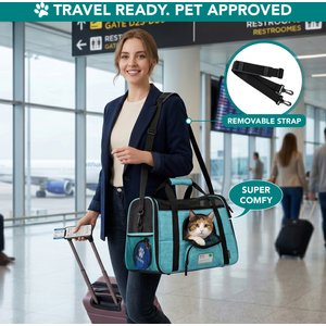 PetAmi Premium Airline Approved Soft-Sided Dog & Cat Travel Carrier, Heather Blue, Large