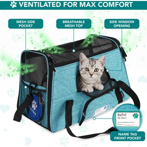 PetAmi Premium Airline Approved Soft-Sided Dog & Cat Travel Carrier, Heather Blue, Large