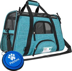 PetAmi Premium Airline Approved Soft-Sided Dog & Cat Travel Carrier, Heather Blue, Large