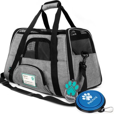 PetAmi PetAmi Premium Airline Approved Soft-Sided Dog & Cat Travel Carrier, Heather Gray, Large