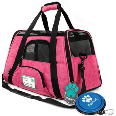 PetAmi PetAmi Premium Airline Approved Soft-Sided Dog & Cat Travel Carrier, Heather Pink, Large