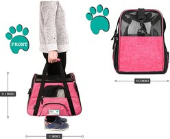PetAmi Premium Airline Approved Soft-Sided Dog & Cat Travel Carrier, Heather Pink, Small slide 2 of 7