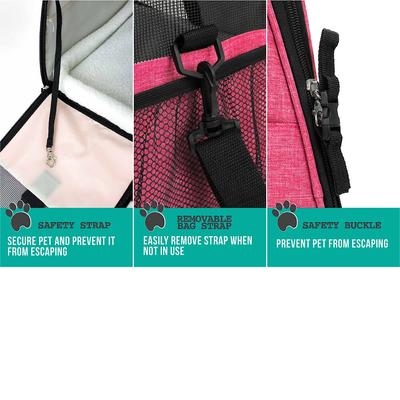 Show full view: PetAmi Premium Airline Approved Soft-Sided Dog & Cat Travel Carrier, Heather Pink, Small slide 7 of 10