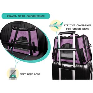 PetAmi Premium Airline Approved Soft-Sided Dog & Cat Travel Carrier, Heather Purple, Large