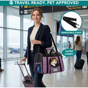 PetAmi Premium Airline Approved Soft-Sided Dog & Cat Travel Carrier, Heather Purple, Large