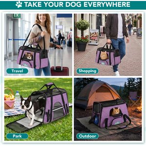 PetAmi Premium Airline Approved Soft-Sided Dog & Cat Travel Carrier, Heather Purple, Large