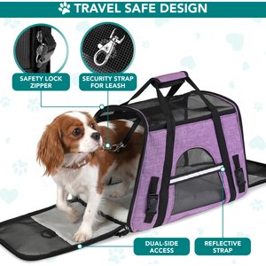 PetAmi Premium Airline Approved Soft-Sided Dog & Cat Travel Carrier, Heather Purple, Large