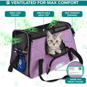 PetAmi Premium Airline Approved Soft-Sided Dog & Cat Travel Carrier, Heather Purple, Large
