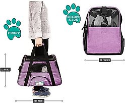 PetAmi Premium Airline Approved Soft-Sided Dog & Cat Travel Carrier, Heather Purple, Large slide 2 of 7