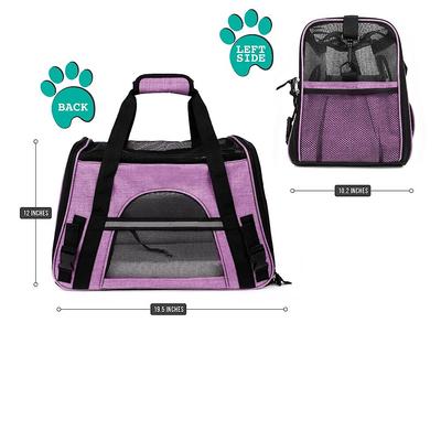 Show full view: PetAmi Premium Airline Approved Soft-Sided Dog & Cat Travel Carrier, Heather Purple, Large slide 4 of 10