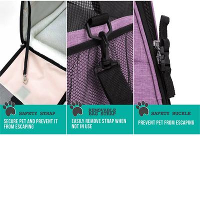 Show full view: PetAmi Premium Airline Approved Soft-Sided Dog & Cat Travel Carrier, Heather Purple, Small slide 6 of 9