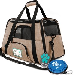 PetAmi Premium Airline Approved Soft-Sided Dog & Cat Travel Carrier, Heather Taupe, Large slide 1 of 7