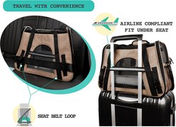 PetAmi Premium Airline Approved Soft-Sided Dog & Cat Travel Carrier, Heather Taupe, Large slide 2 of 7
