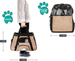 PetAmi Premium Airline Approved Soft-Sided Dog & Cat Travel Carrier, Heather Taupe, Large slide 2 of 7