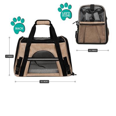 Show full view: PetAmi Premium Airline Approved Soft-Sided Dog & Cat Travel Carrier, Heather Taupe, Large slide 3 of 9