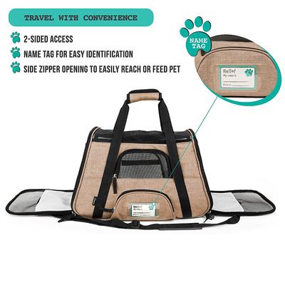 Show full view: PetAmi Premium Airline Approved Soft-Sided Dog & Cat Travel Carrier, Heather Taupe, Large slide 5 of 9